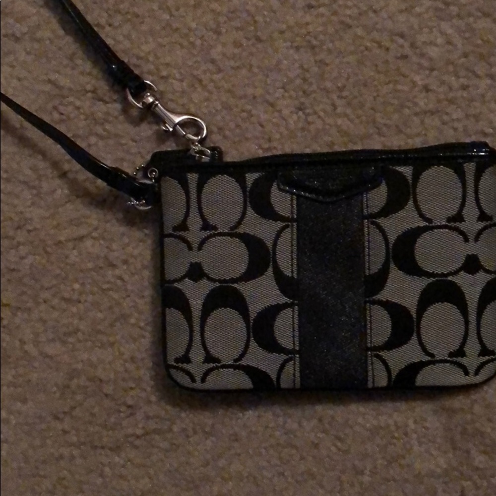 Black coach wristlet
